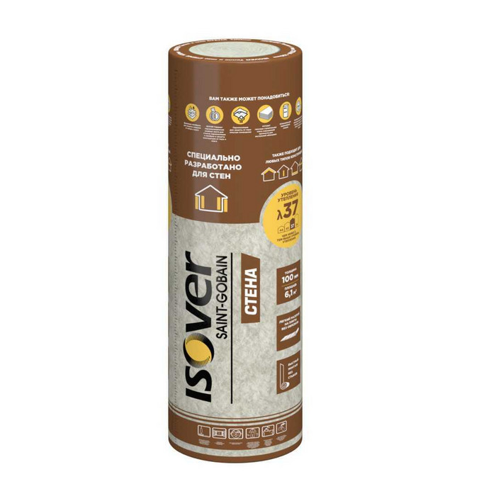 Утеплитель ISOVER Тепло и Тихо Стена 100х1220х5000
